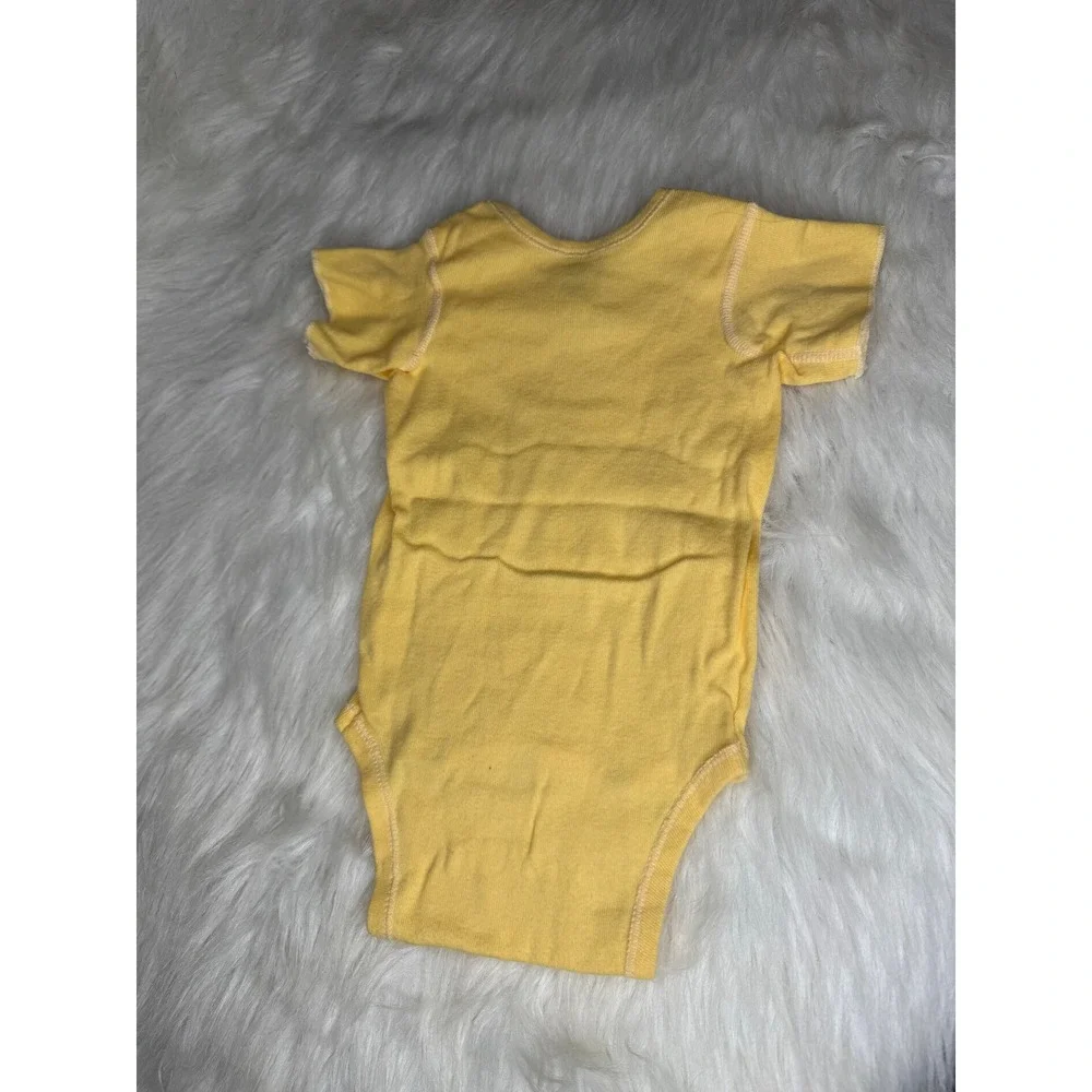 Vintage‎ Gerber Baby Short Sleeve One-Piece Bodysuit Yellow M 19-26 lbs Cotton
